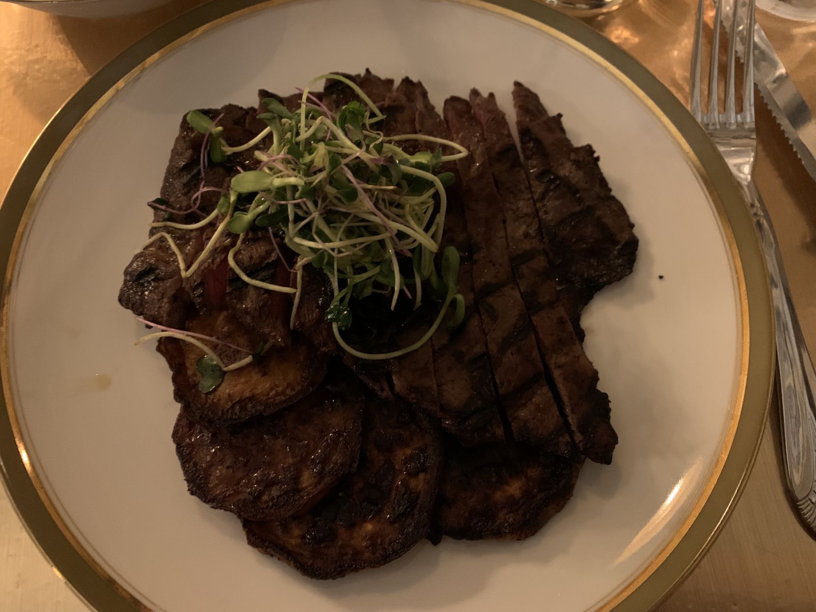flat iron steak at Kettle Black